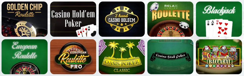 Jeux de table au Betsson Casino